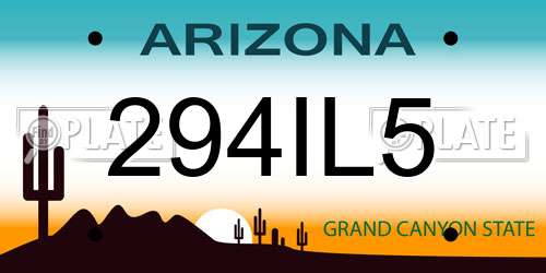 294IL5 Arizona License Plate