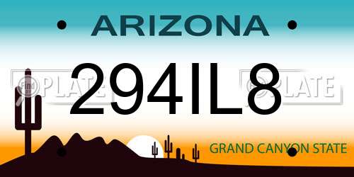 294IL8 Arizona License Plate