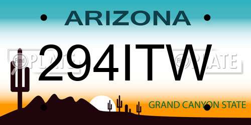 294ITW Arizona License Plate