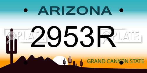 2953R Arizona License Plate