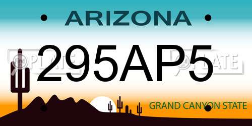 295AP5 Arizona License Plate
