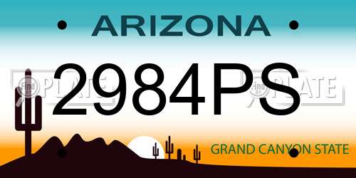 2984PS Arizona License Plate