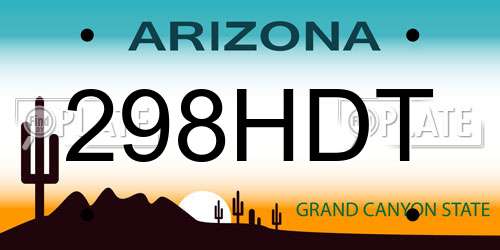 298HDT Arizona License Plate