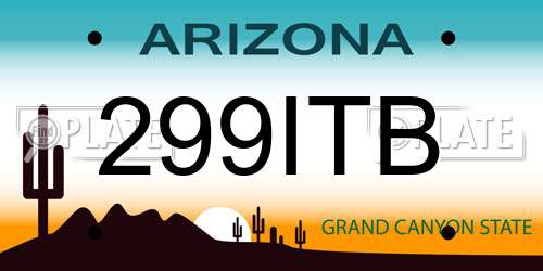 299ITB Arizona License Plate