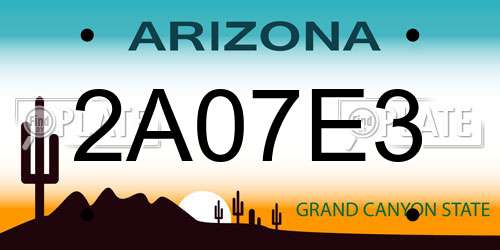 2A07E3 Arizona License Plate