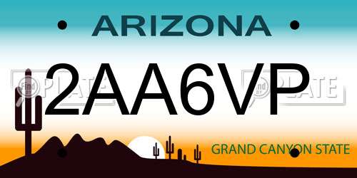 2AA6VP Arizona License Plate