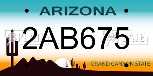 2AB675 Arizona License Plate
