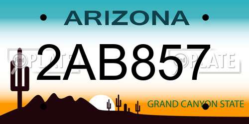 2AB857 Arizona License Plate