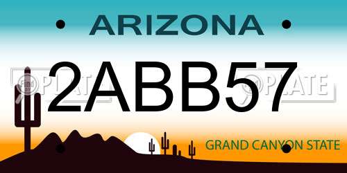 2ABB57 Arizona License Plate