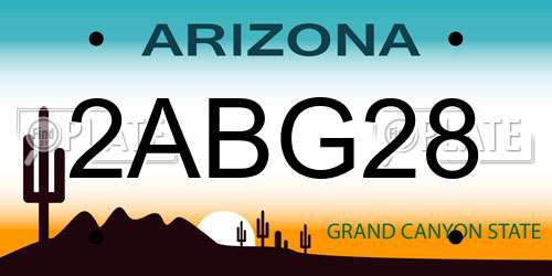 2ABG28 Arizona License Plate