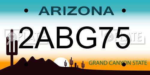 2ABG75 Arizona License Plate