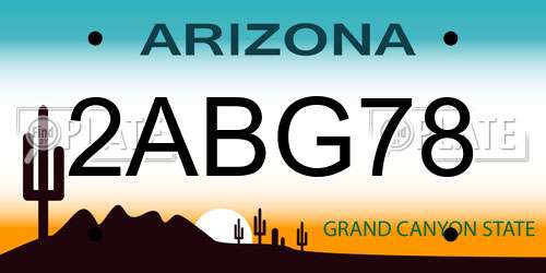 2ABG78 Arizona License Plate