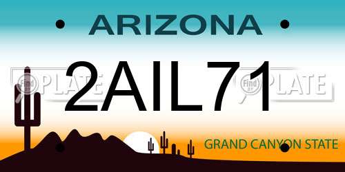 2AIL71 Arizona License Plate