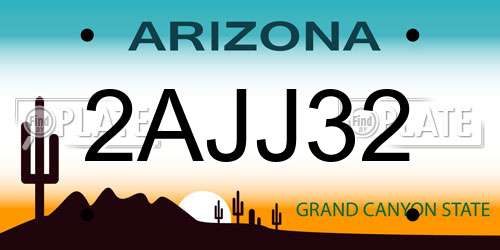 2AJJ32 Arizona License Plate