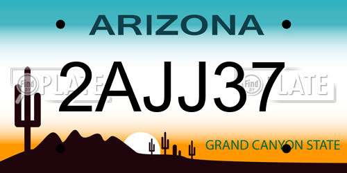 2AJJ37 Arizona License Plate