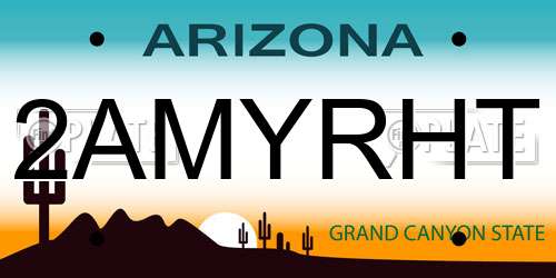 2AMYRHT Arizona License Plate