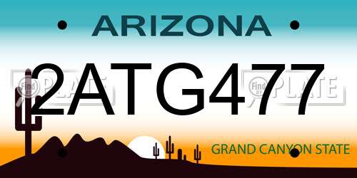 2ATG477 Arizona License Plate