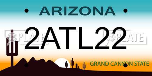2ATL22 Arizona License Plate