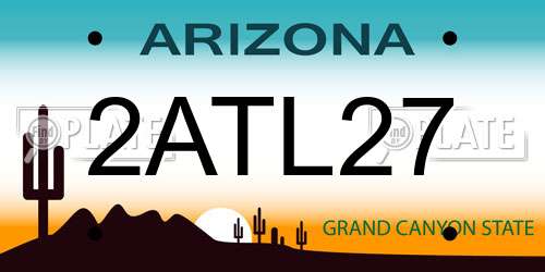 2ATL27 Arizona License Plate