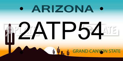 2ATP54 Arizona License Plate