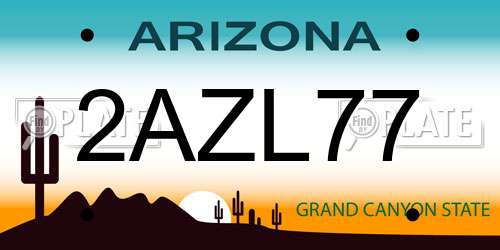 2AZL77 Arizona License Plate
