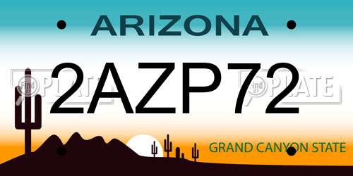 2AZP72 Arizona License Plate