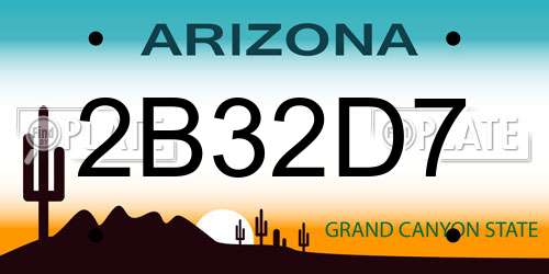 2B32D7 Arizona License Plate