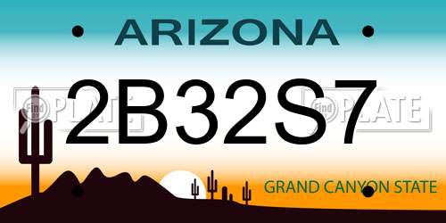 2B32S7 Arizona License Plate