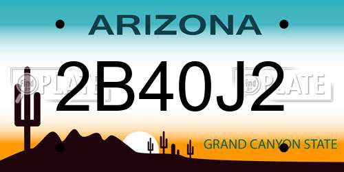 2B40J2 Arizona License Plate