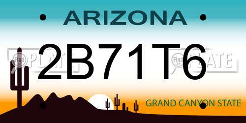 2B71T6 Arizona License Plate
