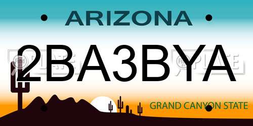 2BA3BYA Arizona License Plate