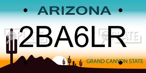 2BA6LR Arizona License Plate