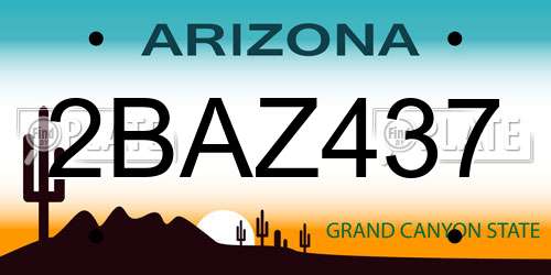 2BAZ437 Arizona License Plate