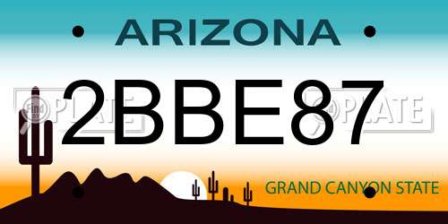 2BBE87 Arizona License Plate