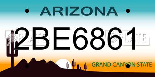 2BE6861 Arizona License Plate