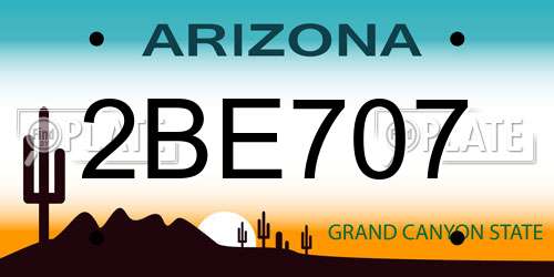 2BE707 Arizona License Plate