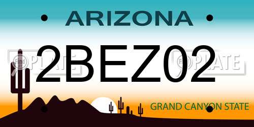 2BEZ02 Arizona License Plate