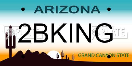 2BKING Arizona License Plate
