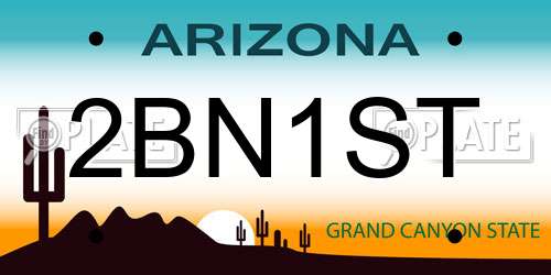 2BN1ST Arizona License Plate