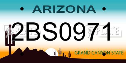 2BS0971 Arizona License Plate
