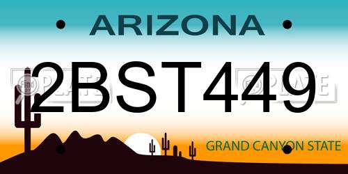 2BST449 Arizona License Plate