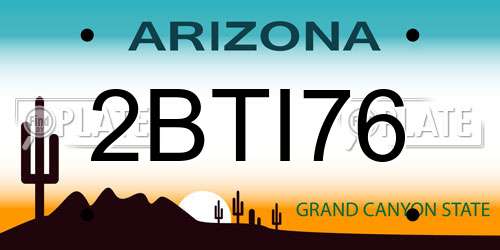 2BTI76 Arizona License Plate