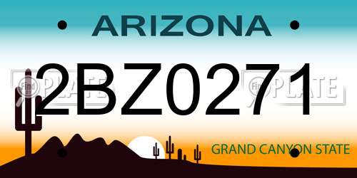 2BZ0271 Arizona License Plate