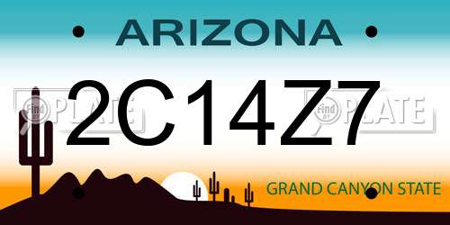 2C14Z7 Arizona License Plate
