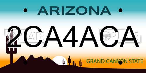 2CA4ACA Arizona License Plate