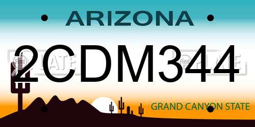 2CDM344 Arizona License Plate