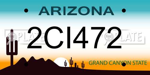 2CI472 Arizona License Plate