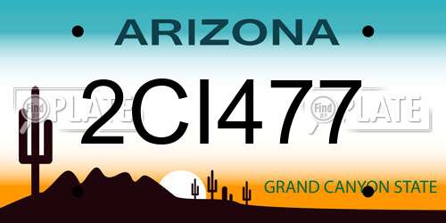2CI477 Arizona License Plate
