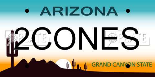 2CONES Arizona License Plate
