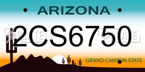 2CS6750 Arizona License Plate